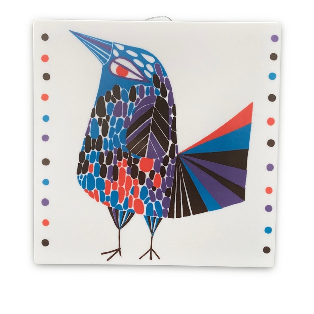 Vtg MCM ORNAMIN SWEDEN BALO 64131 MELAMINE ABSTRACT BIRD TRIVET TILE Wall Art